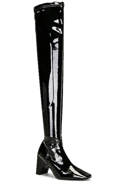Shop Coperni Stretch Thigh High Boots In Black