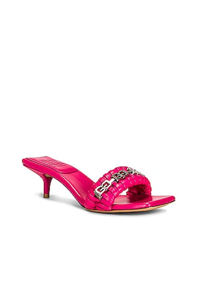 Shop Givenchy G Woven Kitten Heel Sandals In Neon Pink