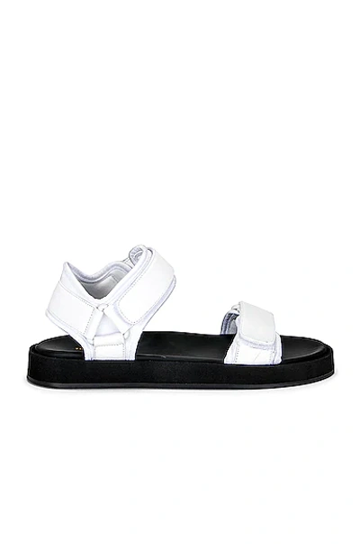 The Row Hook And Loop Leather And Neoprene Sandals In White