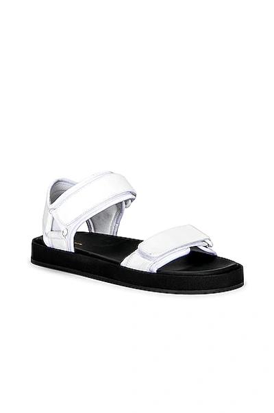 The Row Hook And Loop Leather And Neoprene Sandals In White