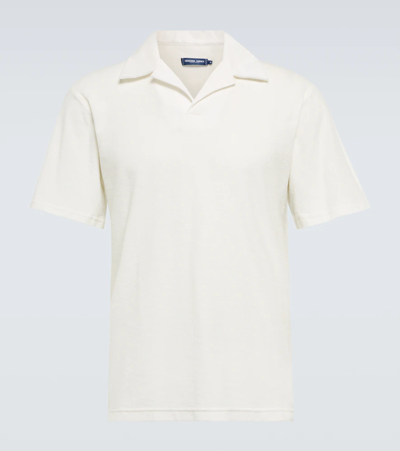 Shop Frescobol Carioca Faustino Terry Polo Shirt In Ivory