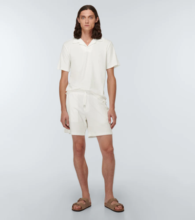 Shop Frescobol Carioca Faustino Terry Polo Shirt In Ivory