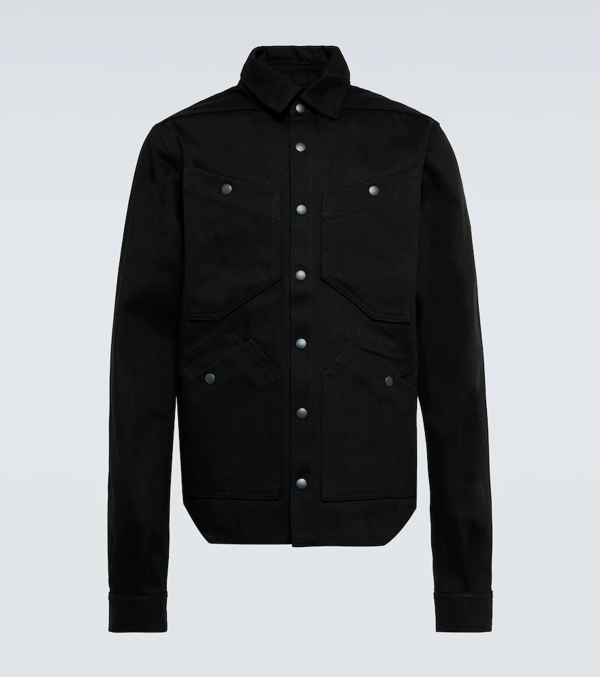 Rick Owens DRKSHDW Black Press-Stud Denim Shirt
