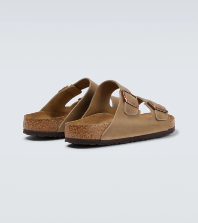 Shop Birkenstock Arizona Leather Sandals In Tabacco Brown