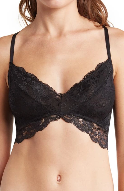 Shop Wishlist Crossback Lace Bralette In Black