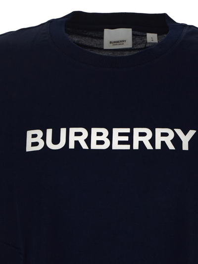 Shop Burberry Logo T-shirt In Blue