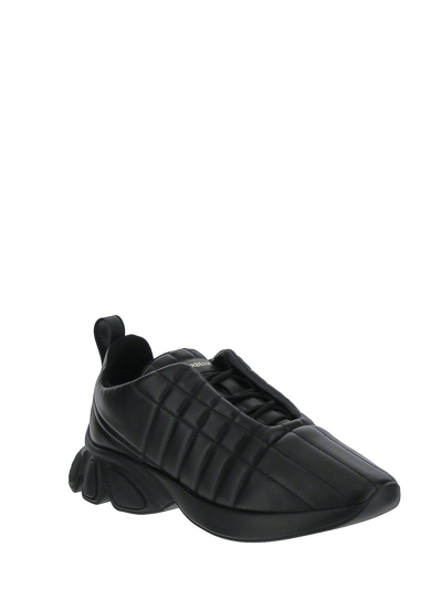 Shop Burberry Quilted Leather Classic Sneakers In Black