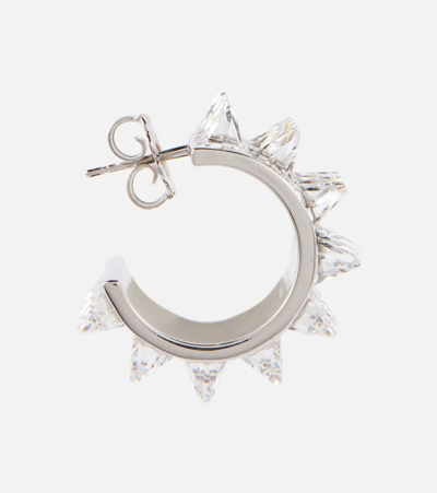 Shop Amina Muaddi Karma Crystal-embellished Earrings In Silver Base