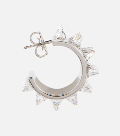 Amina Muaddi Karma Crystal-embellished Earrings In Silver Base