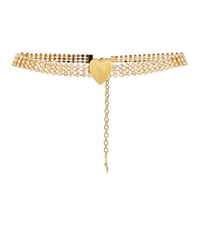 Shop Blumarine Crystal-embellished Belt In Oro