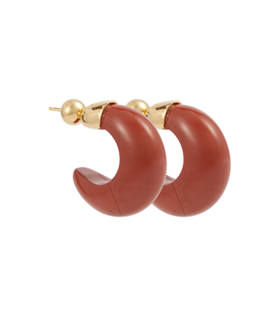 Shop Sophie Buhai Donut 18kt Gold Vermeil And Jasper Hoop Earrings In Red