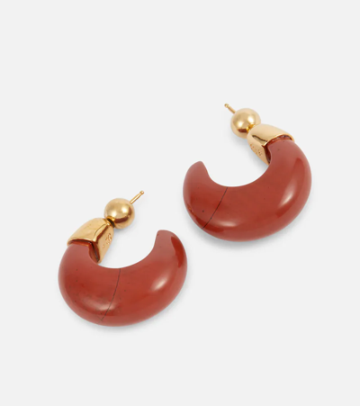 Shop Sophie Buhai Donut 18kt Gold Vermeil And Jasper Hoop Earrings In Red