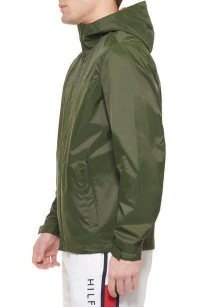 Tommy Hilfiger Tommy Rain Slicker Jacket In Olive