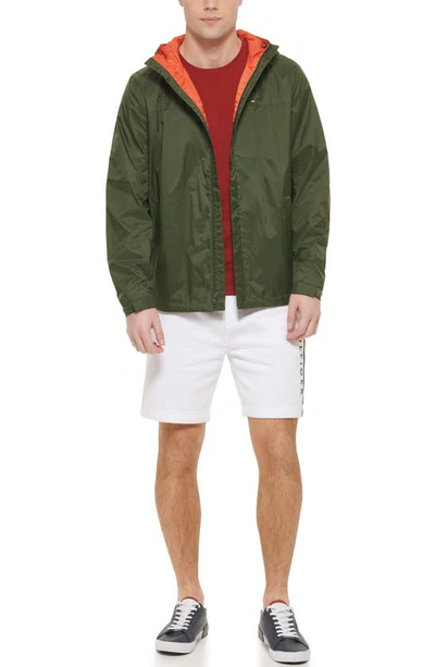 Tommy Hilfiger Tommy Rain Slicker Jacket In Olive