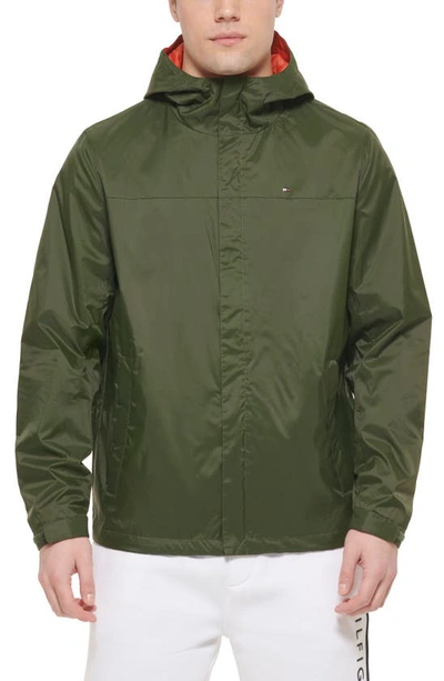 Tommy Hilfiger Tommy Rain Slicker Jacket In Olive