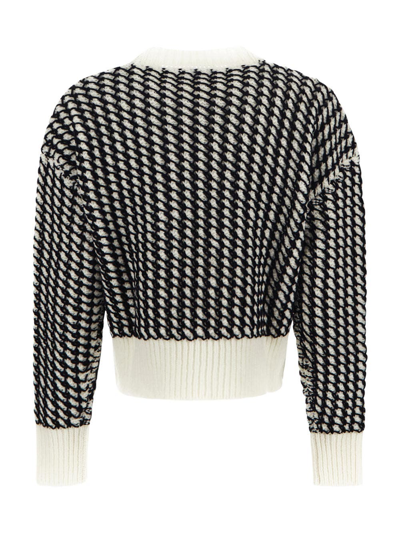 Shop Bottega Veneta Knit Net Sweater In White