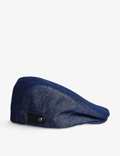 Shop Ted Baker Mens Navy Davio Denim Flat Cap