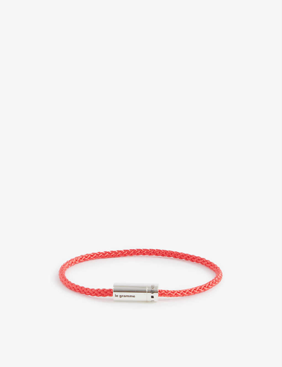 Shop Le Gramme Cable Le 7g Sterling Silver And Woven Bracelet In Red