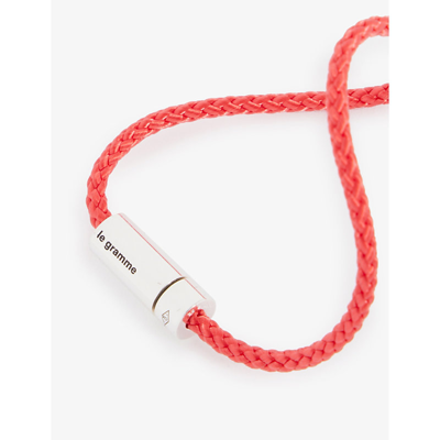Shop Le Gramme Cable Le 7g Sterling Silver And Woven Bracelet In Red