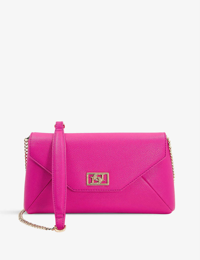 Shop Dune Elissia Envelope Faux-leather Clutch Bag In Pink-plain Synthetic