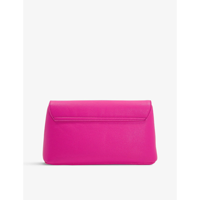 Shop Dune Elissia Envelope Faux-leather Clutch Bag In Pink-plain Synthetic