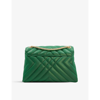 Shop Dune Dorchester Small Quilted Faux-leather Shoulder Bag In Emerald-synthetic