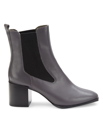 Shop Bcbgeneration Women's Darxi Leather Block Heel Chelsea Boots In Grey