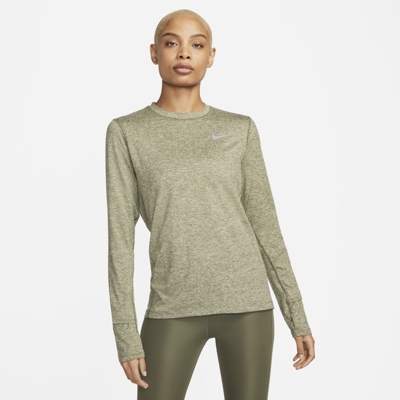 Shop Nike Women's Dri-fit Element Running Crew In Green
