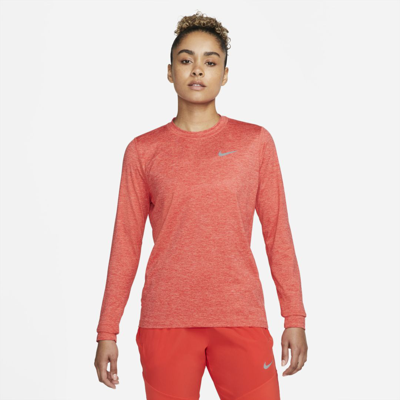 Shop Nike Women's Dri-fit Element Running Crew In Red