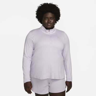 Shop Nike Women's Element 1/2-zip Running Top (plus Size) In Purple
