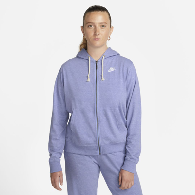 Shop Nike Women's  Sportswear Gym Vintage Full-zip Hoodie In Purple