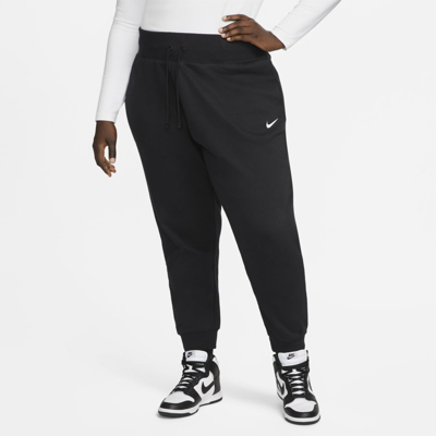Shop Nike Women's  Sportswear Phoenix Fleece High-waisted Jogger Pants (plus Size) In Black