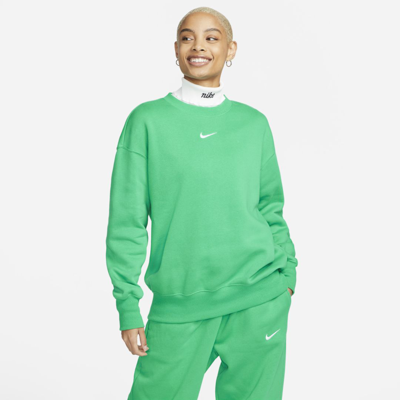 Shop Nike Women's  Sportswear Phoenix Fleece Oversized Crew-neck Sweatshirt In Green