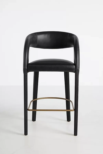 Shop Anthropologie Leather Hagen Counter Stool In Black