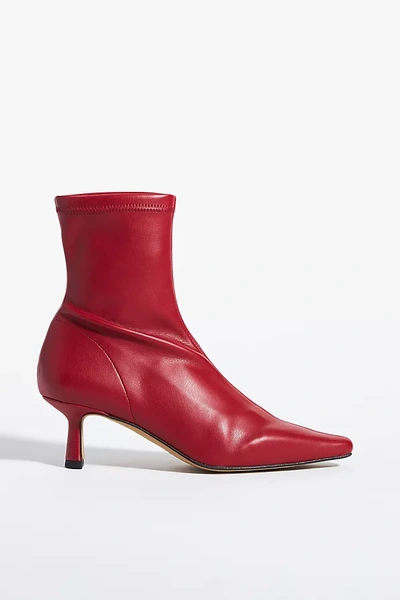 Shop Angel Alarcon Pointed-toe Kitten-heel Boots In Red