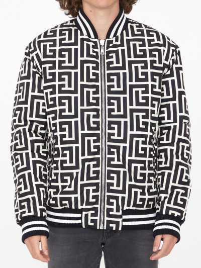 Balmain Reversible Monogram Bomber Jacket