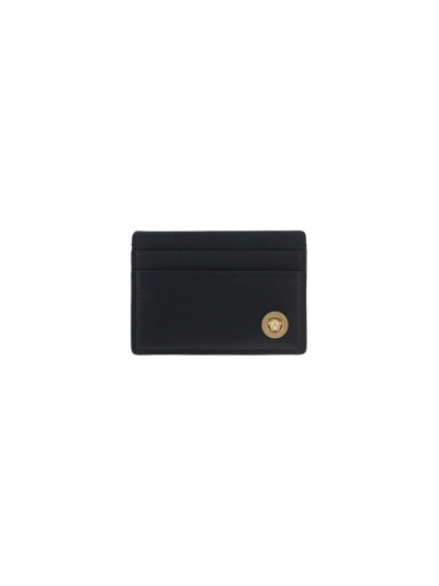 Shop Versace Card Holder In Black/oro