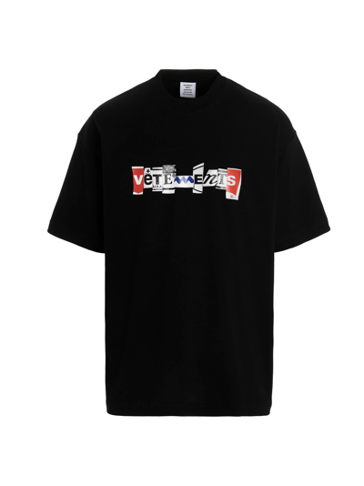 Shop Vetements T-shirt Mixed Logo In Black