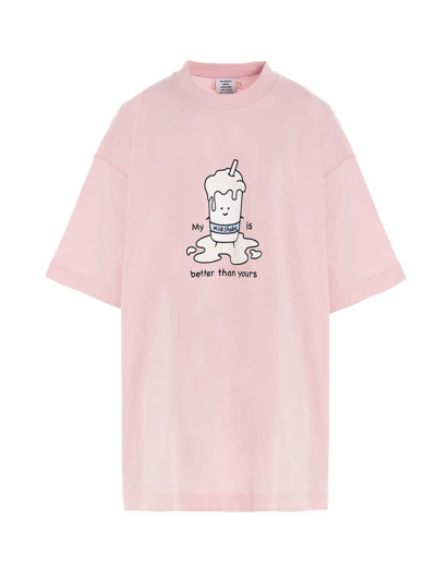 Shop Vetements T-shirt My Milkshake In Pink