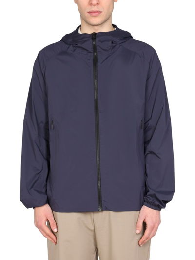 Shop Monobi Hooded Zipped Jacket In Blue