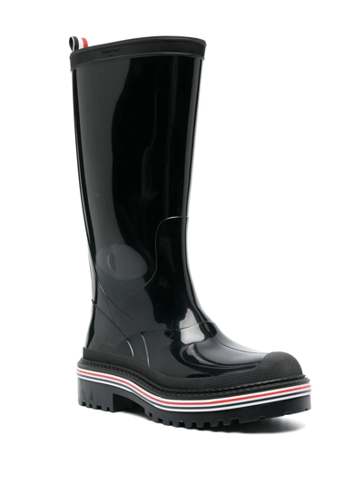 Shop Thom Browne Rwb Detail Rain Boots In Schwarz