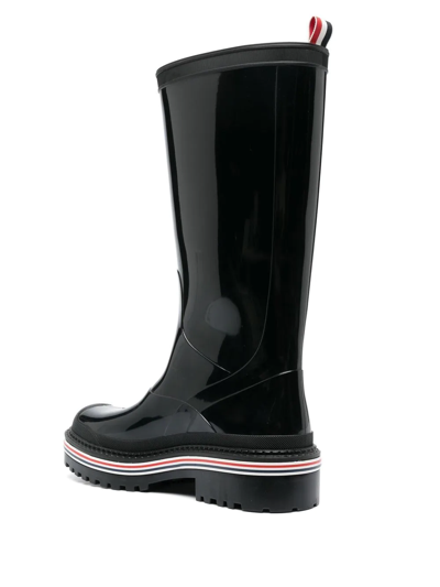 Thom Browne Rwb Detail Rain Boots In Black | ModeSens