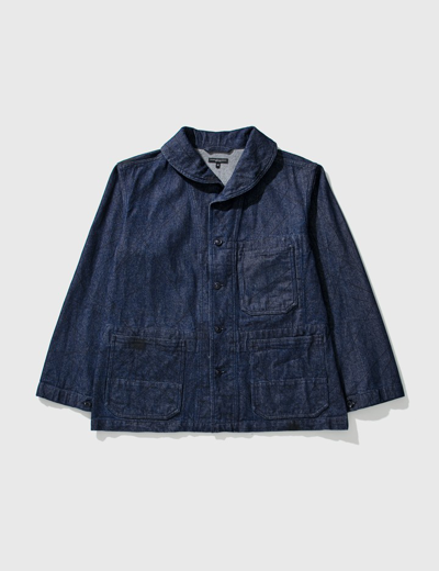 Shop Engineered Garments Shawl Collar Utility Jacket In Blue