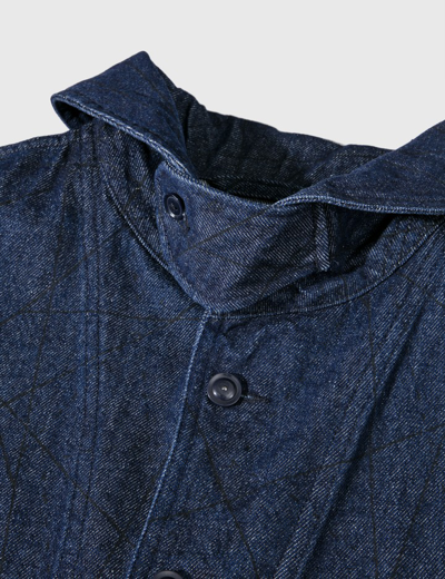 Shop Engineered Garments Shawl Collar Utility Jacket In Blue