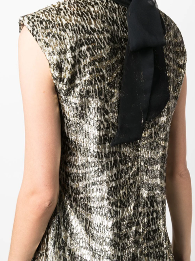 ROBERTO CAVALLI METALLIC FLOCKED BLOUSE 