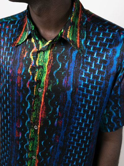 Shop Agr Snake-print Shirt In Blau