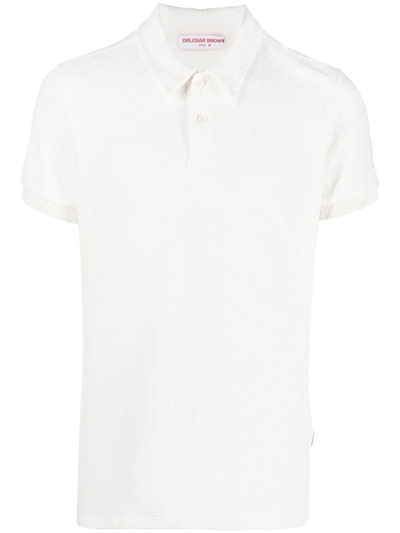 Shop Orlebar Brown Lorenzo Short-sleeved Polo Shirt In White