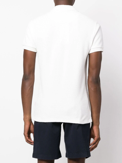 Shop Orlebar Brown Lorenzo Short-sleeved Polo Shirt In White