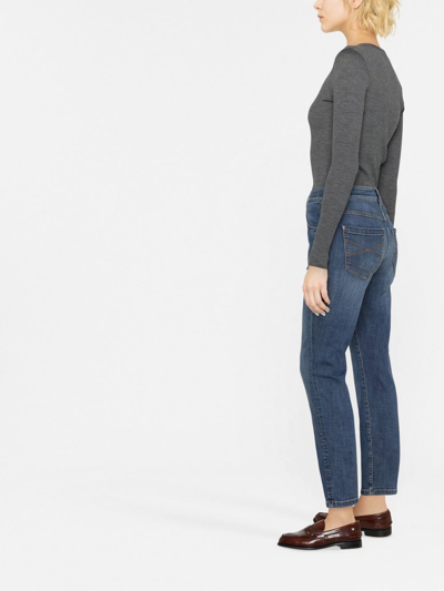 Shop Brunello Cucinelli Distressed-finish Denim Jeans In Blau