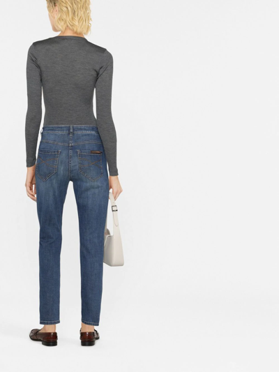 Brunello Cucinelli Distressed-finish Denim Jeans In Blau